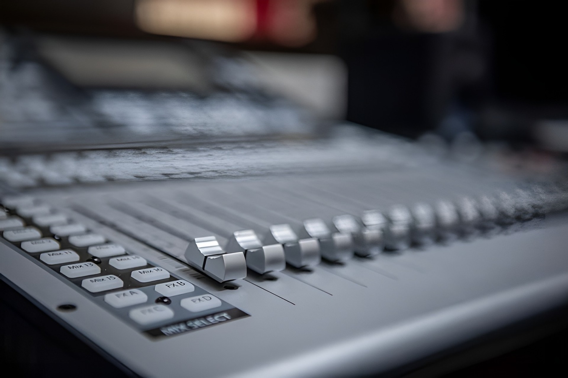 Audio mixing console in the CHESS Recording Studio control room