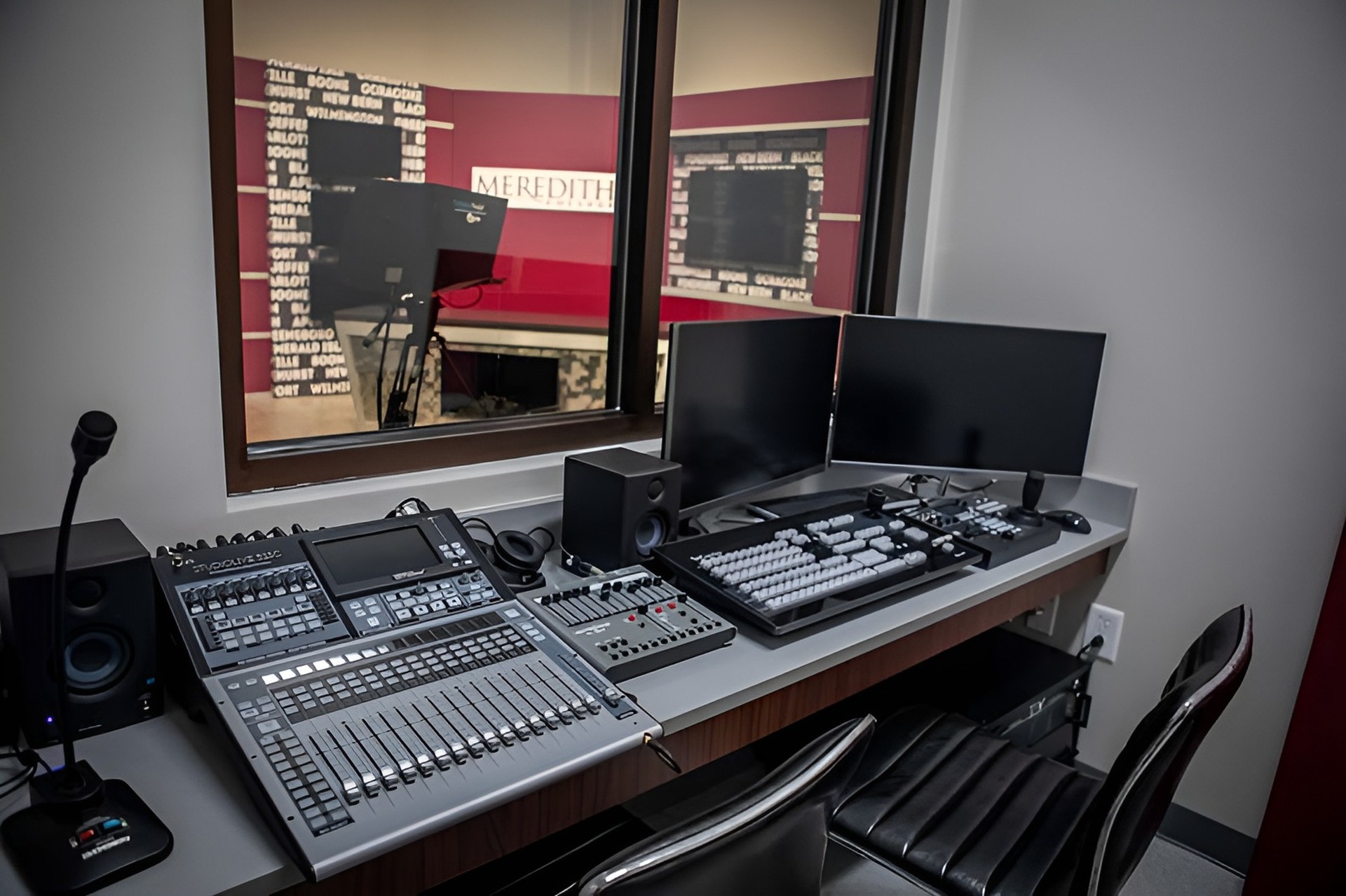 Control room at the CHESS Recording Studio, Meredith College